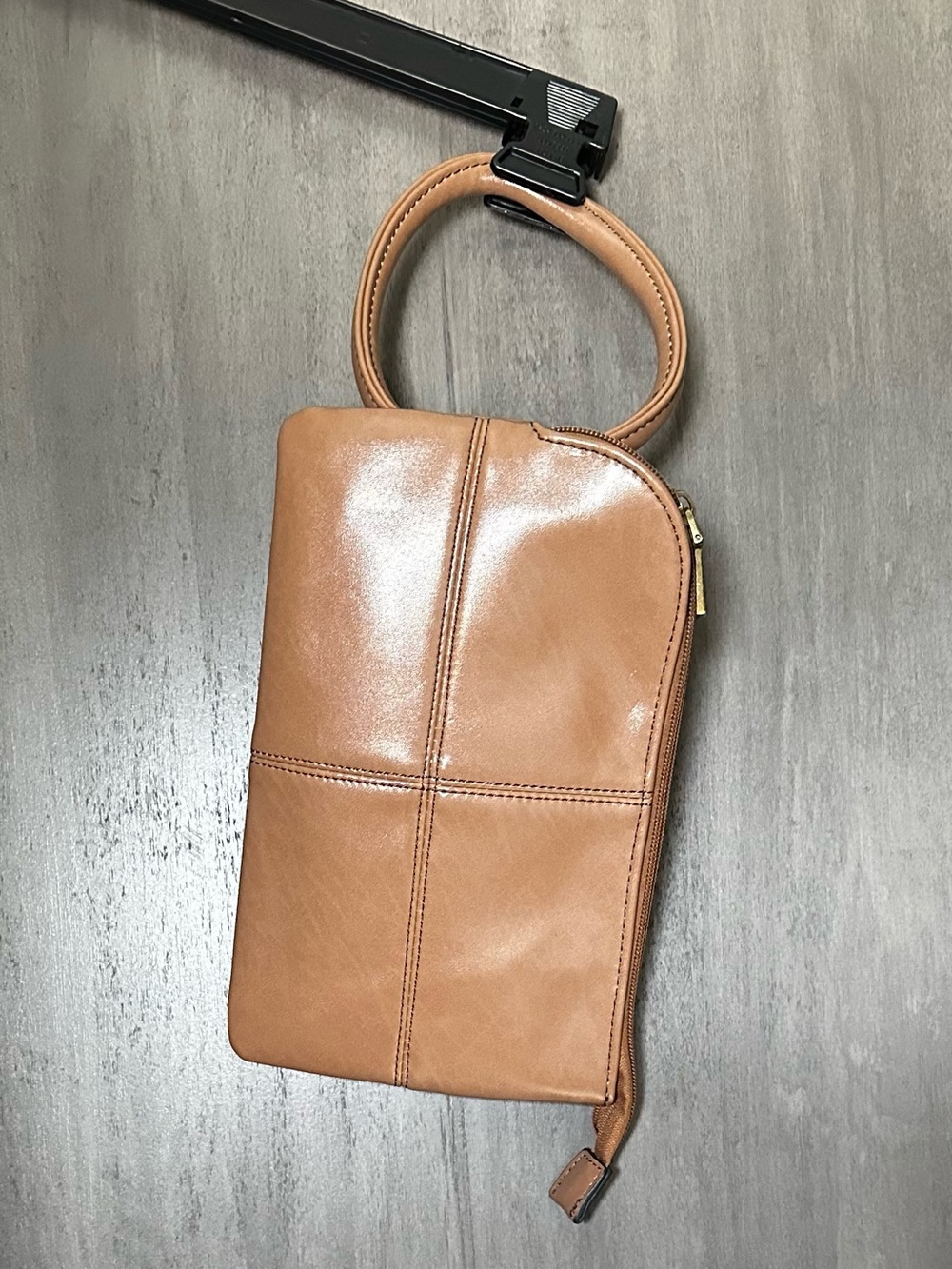 Simply Noelle Tan Leather Wristlet Clutch